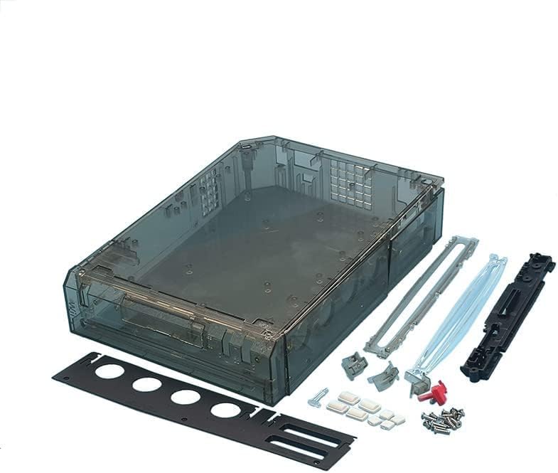 Full Housing Case Cover Shell with Buttons Replacement for Wii Console (Clear Black)